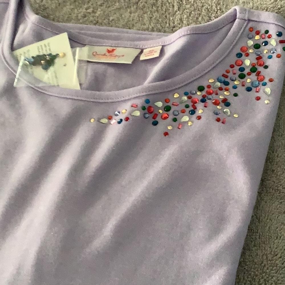 Embellished 3/4 sleeve top
